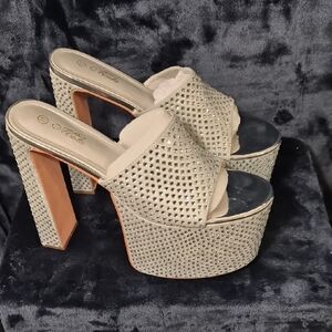 Glamorous Silver Platform Heels